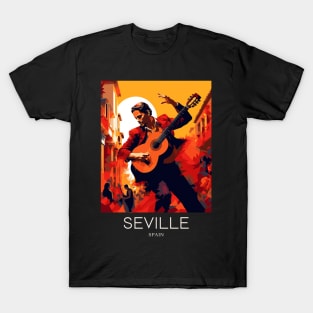 A Pop Art Travel Print of Seville - Spain T-Shirt